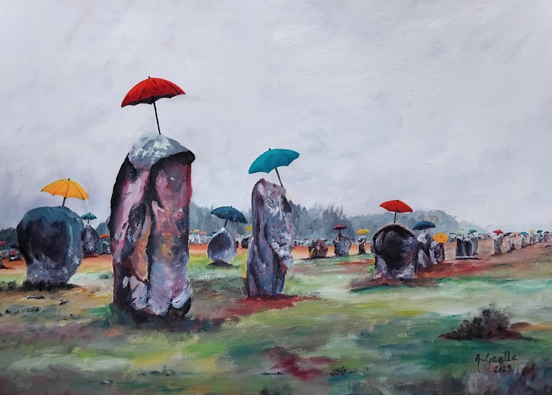 Les alignements de parapluies de Carnac