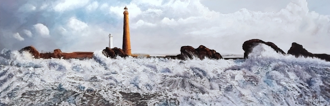 Phare de l'Ile Vierge sous la tempête